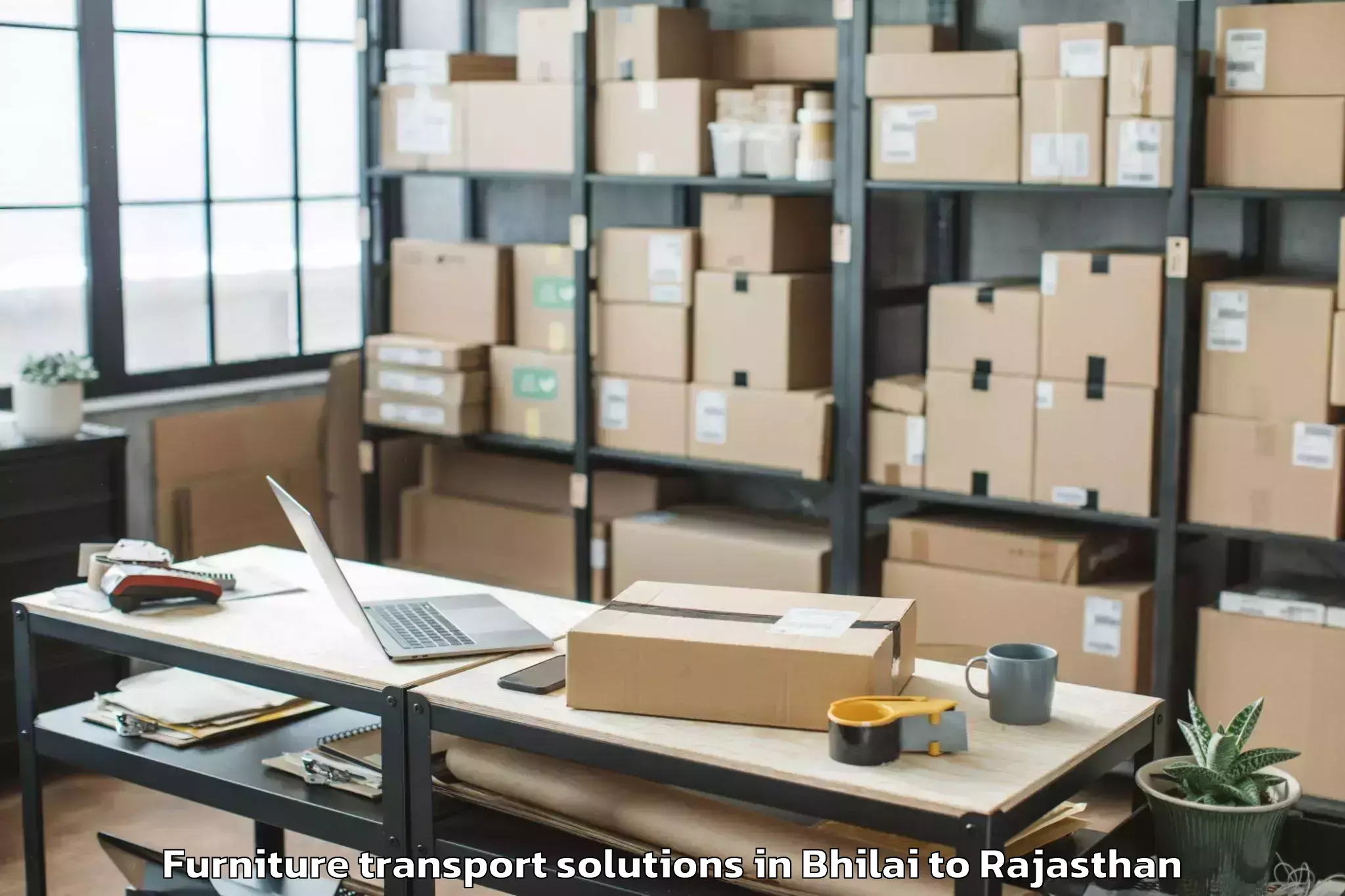 Easy Bhilai to Chaksu Furniture Transport Solutions Booking